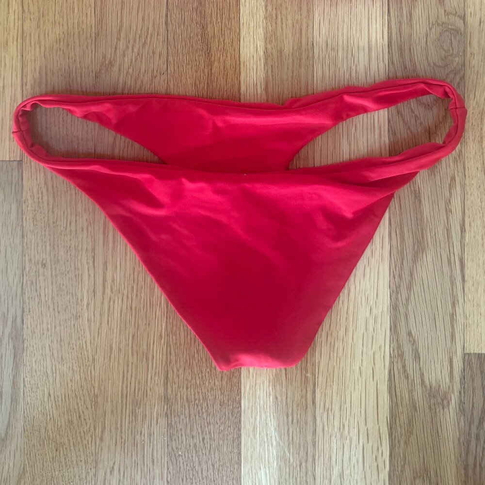 Red cheeky bikini bottoms from Ark Swimwear (size M)